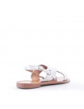 Low heel faux leather sandal 