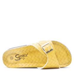 Faux leather slipper