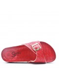 Faux leather slipper