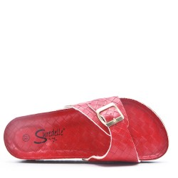 Faux leather slipper