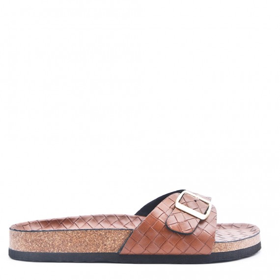 Faux leather slipper