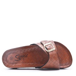 Faux leather slipper