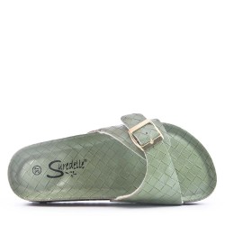 Faux leather slipper