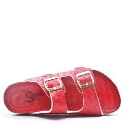 Faux leather slipper