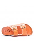 Faux leather slipper