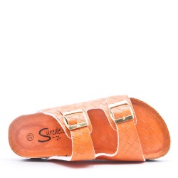 Faux leather slipper