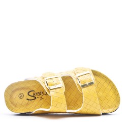 Faux leather slipper