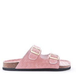 Faux leather slipper