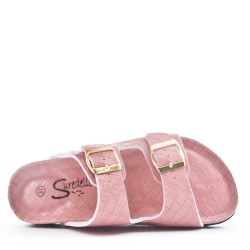 Faux leather slipper