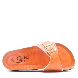 Faux leather slipper