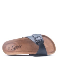 Faux leather slipper