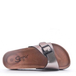 Faux leather slipper