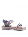 Flat sandals in faux leather for women