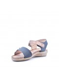 Flat sandals in faux leather for women