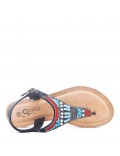 Flat sandals in faux leather for women