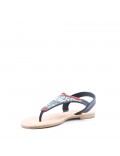 Flat sandals in faux leather for women