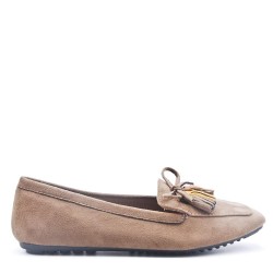 Mocassin en simili daim pour femme