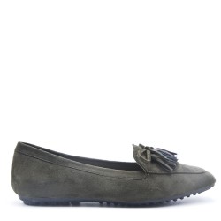 Mocassin en simili daim pour femme