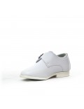 Derby enfant en simili cuir blanc à boucle