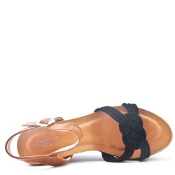 Wedge espadrilles in material mix for women