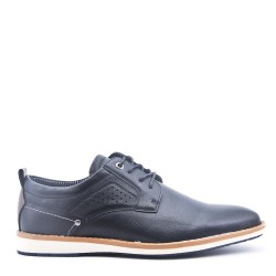 Lace-up faux leather derby