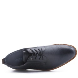 Lace-up faux leather derby