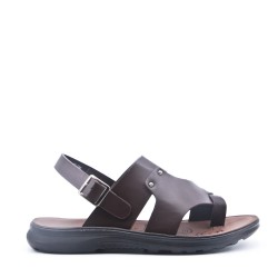 Man sandal in faux leather