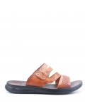 Man sandal in faux leather