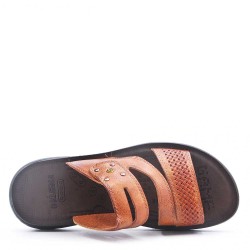 Man sandal in faux leather