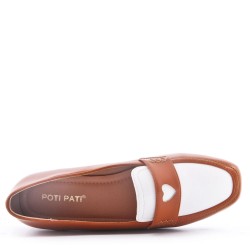 Large size 38-43 - Flat faux leather mocassin for women