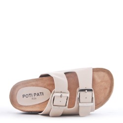 Claquette enfant en simili cuir