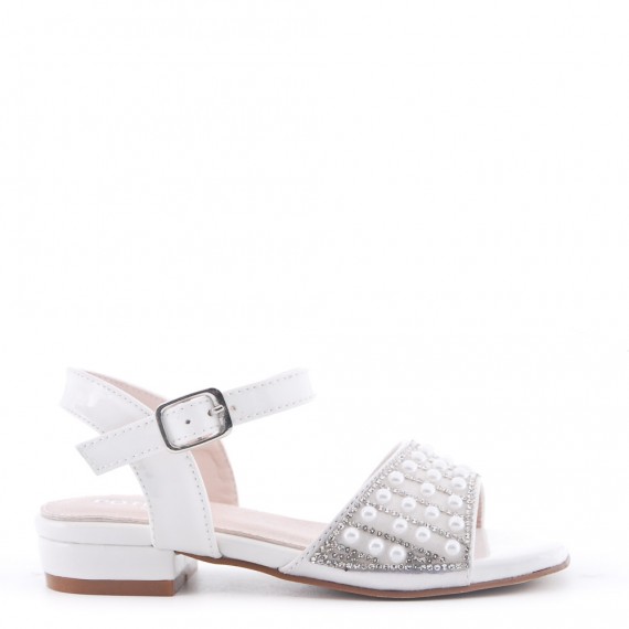 Girl's faux leather sandal