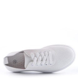 Women's faux leather sneaker