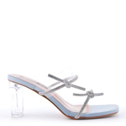 Transparent heel sandal for women