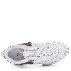 Basket mix matière à lacet pour femme