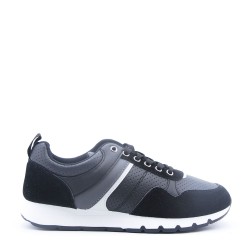 Men's faux leather lace-up sneaker