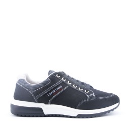 Mix-material sneakers with laces