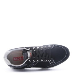 Mix-material sneakers with laces