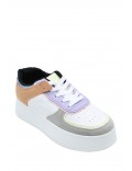 Women's faux leather sneaker