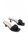 Faux leather heeled sandal