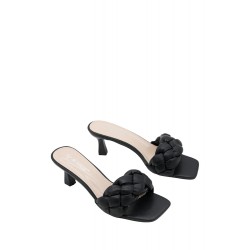 Faux leather heeled sandal