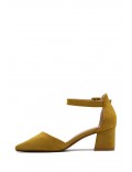 Faux suede heeled sandal for women