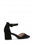 Faux suede heeled sandal for women