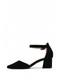 Faux suede heeled sandal for women