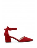 Faux suede heeled sandal for women