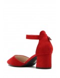 Faux suede heeled sandal for women