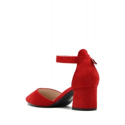 Faux suede heeled sandal for women