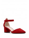 Faux suede heeled sandal for women