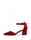 Faux suede heeled sandal for women