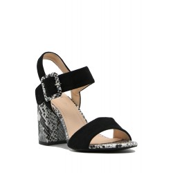 Mix-materials heeled sandal 